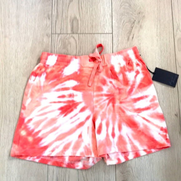 Jane and Delancey Pants - Jane and Delancey tie dye sweats shorts orange m